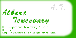 albert temesvary business card